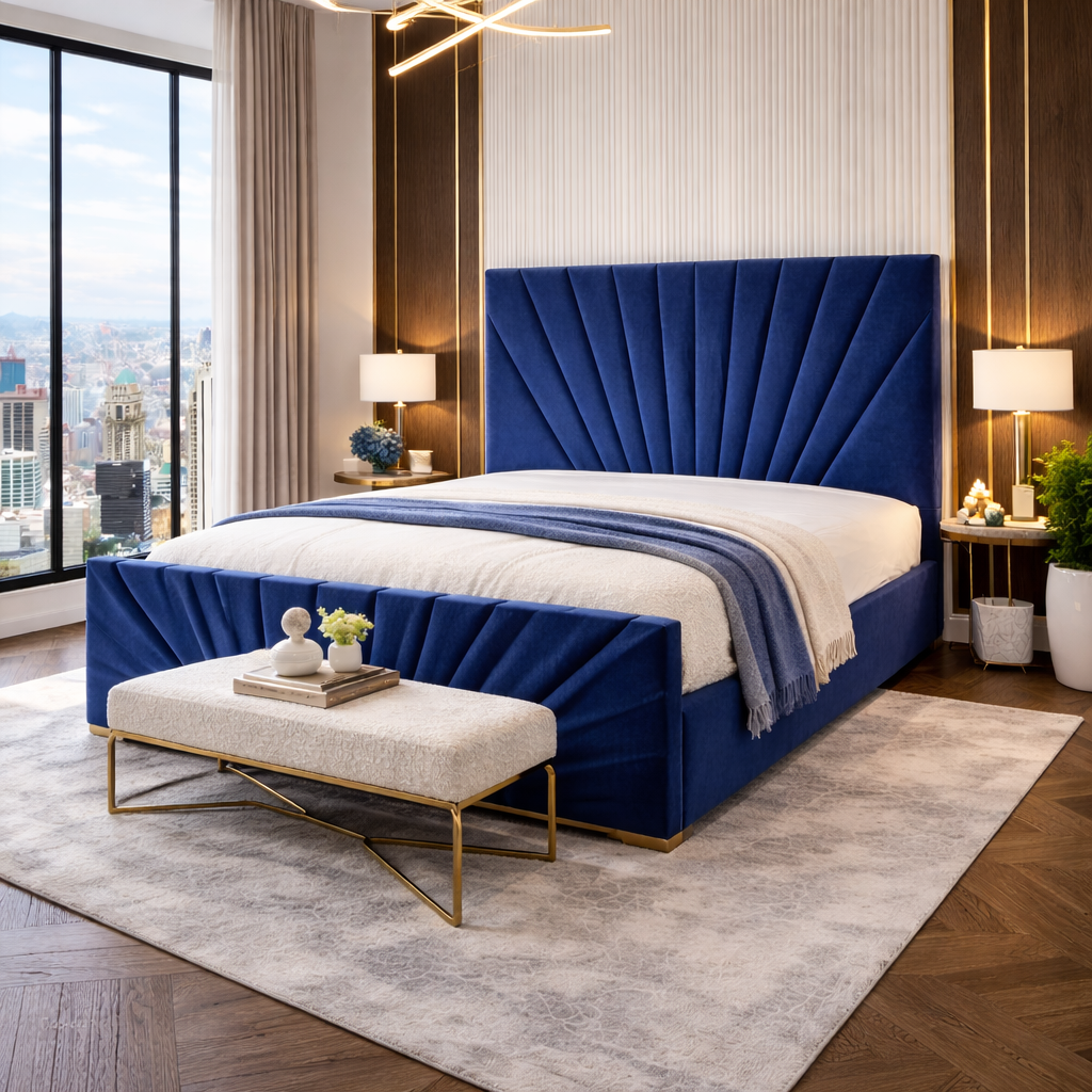 Sunrise Upholstered Bed Frame with Curved Headboard