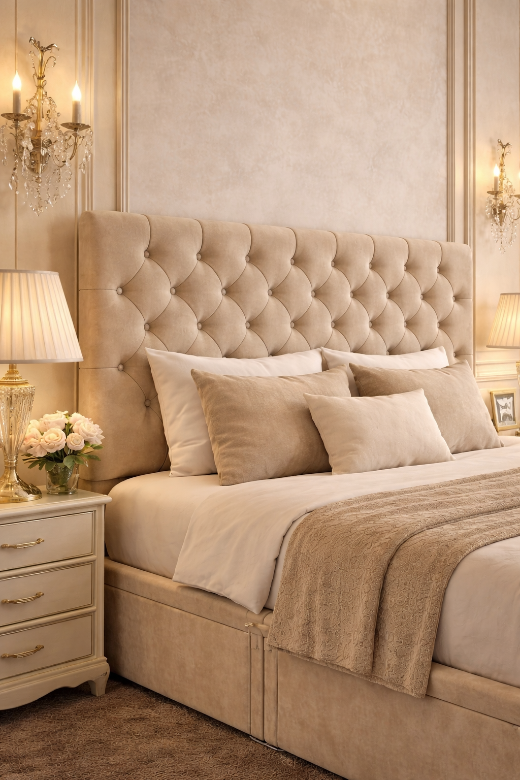 Monnaca Upholstered Divan Bed with Footboard