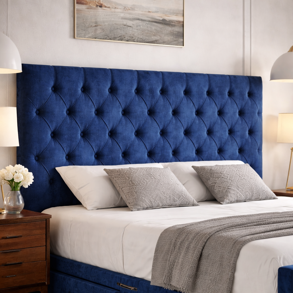 Monnaca Upholstered Divan Bed with High Footboard