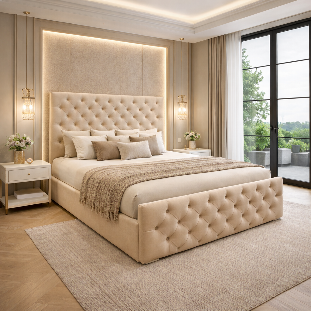 Monnaca Upholstered Bed Frame with Padded Headboard